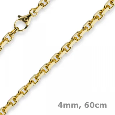 Produktbild von 4mm Kette Collier Ankerkette aus 585 Gold Gelbgold 60cm Herren Goldkette
