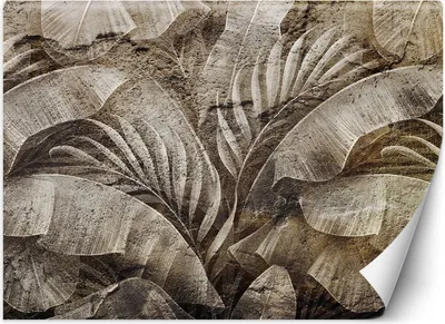 Produktbild von Vlies fototapete Tropische Blätter Textur Beton 350x245 cm Feeby Braun inkl. Kleber einfache Montage