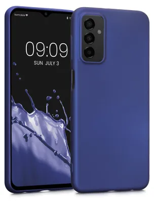 Produktbild von kwmobile Handyhülle für Samsung Galaxy M23 5G Hülle - Silikon Case metallisch schimmernd - Schutzhülle Cover - Metallic Blau