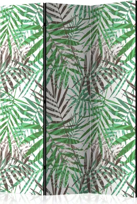 Produktbild von 3-teiliger Einseitiger Vlies Paravent - Wild Leaves 135x172 cm Blätter b-C-0265-z-b