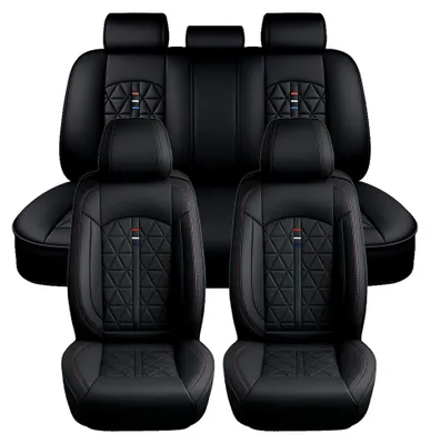 Produktbild von 5-TLG. Autositzbezüge Für Mazda CX-5 CX-60 2 3 6,Universelles Komplett-Set,Schwarz – Kunstleder-Sitzschoner (Komplett-Set)