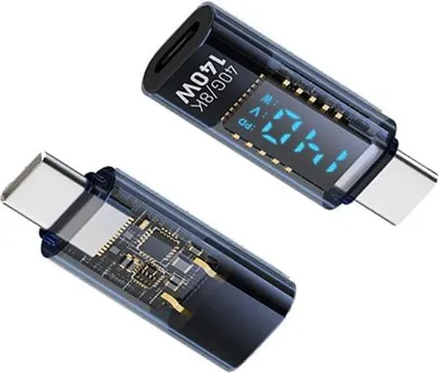 Produktbild von INF 140W USB-C Adapter mit Display, Typ-C Buchse auf Stecker, 2 Stück