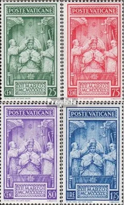 Produktbild von Briefmarken Vatikanstadt 1939 Mi 80-83 (kompl.Ausgabe) mit Falz Papst Pius XII.