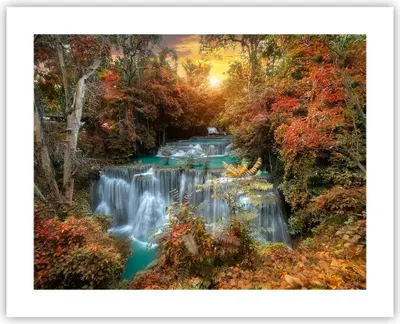 Produktbild von Poster - Poster ohne Rahmen - Park Wasserfall Wasser - 50x40 cm - Wand Bild - Wanddeko - Wandbilder - Kunstposter - Wandposter - Bilder - Kunstdruck - Wanddekoration - Wandbild - P2XAA50x40-3995
