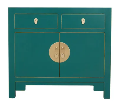 Produktbild von Fine Asianliving Chinesischer Schrank Blaugrün - Orientique Kollektion B90xT40xH80cm Chinesischer Schrank Chinesischer Hochzeitsschrank Orientalische Möbel Asiatische