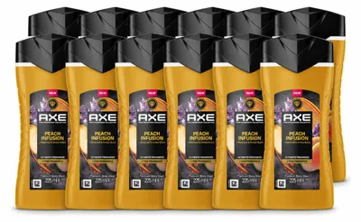 Productafbeelding van 12 x Axe Fine Fragrance Collection Douchegel met perzikgeur, 225 ml - Voordeelverpakking - 12 stuks