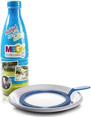 Produktbild von Lowlands Megabubble Seifenblasenpumpe für Riesenseifenblasen 1 l + großer Ring