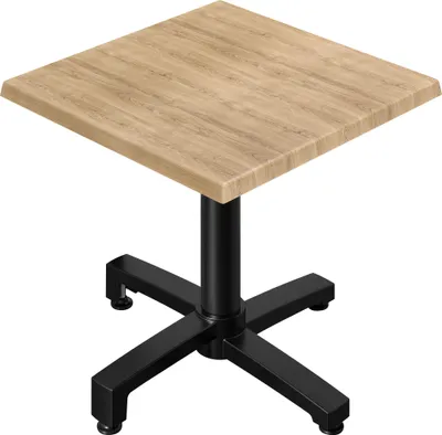 Produktbild von WBO | Bistro Außen Tisch | B:T:H 70 x 70 x 78,5 cm | Eiche / Schwarz | Quadratisch | Zusatzgewicht | Bistro Tisch Gastro Tisch
