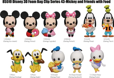 Produktbild von Mickey & Friends 3D PVC-Taschenanhänger Mickey & Friends with Food Series 43 Display (24)