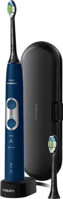 Produktbild von Philips Sonicare ProtectiveClean 6100 HX6871/47, Erwachsener, Schallzahnbürste, Tägliche Pflege, Tiefenreinigung, Zahnfleischpflege, Whitening, 62000 Bewegungen pro Minute, Schwarz, Blau, 2 min