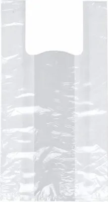 Produktbild von Hemdchen-Tragetaschen, HDPE 48 cm x 22 cm x 12 cm transparent Knotenbeutel