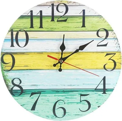 Image de Horloge murale en bois 30 cm - Horloge de cuisine silencieuse de style rustique pour le salon, la chambre à coucher et le bureau à domicile
