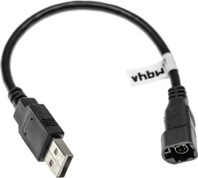 Produktbild von vhbw Adapterkabel kompatibel mit VW T6 Caravelle/Multivan 2015+, Tiguan (2007+) Auto, Fahrzeug - 4 Pin Autoradio Buchse auf USB A Stecker
