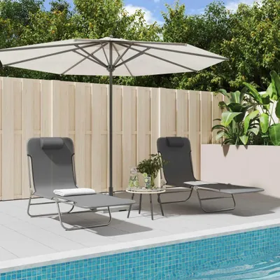 Image de Chaises longues pliables avec dossier réglable
