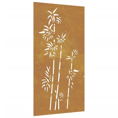 Immagine prodotto di vidaXL Decorazione da parete per giardino 105x55 cm in acciaio corten design bambù