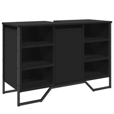 Zdjęcie produktu dla Szafka pod umywalkę, czarna, 91x35x60 cm
