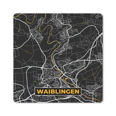 Produktbild von MuchoWow® Mauspad Mousepad Karte - Waiblingen - Gold - Stadtplan - Deutschland 20x20 cm - Mousepads - Maus Mat - Pad - Mausunterlage - Desk Mat - Bureauartikeln