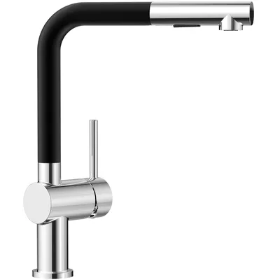 Produktbild von CECIPA MAX Zinklegierung Wasserhahn Küche, Küchenarmatur Ausziehbar mit Zwei Strahlmodi, Einhebel Mischbatterie für Spüle 360° Drehbar, Schwarz-Chrom
