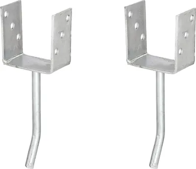Produktbild von Alberts U-Pfostenträger mit Betonanker aus Rundstahl im Bundle, feuerverzinkt, zum Einbetonieren, Länge Betonanker 200 mm, Höhe 150 mm