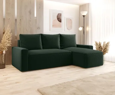 Obrázek produktu pro Rozkládací sedací souprava s úložným prostorem SOFTA - zelená, pravý roh