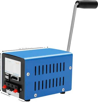 Produktbild von Handkurbelgenerator, Tragbare Energiequelle, Umweltfreundliches Notladegerät, Blau