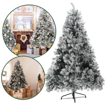 Immagine prodotto di Jopassy Albero di Natale aghi di pino con supporto Floccaggio esterno 150cm con polvere di neve