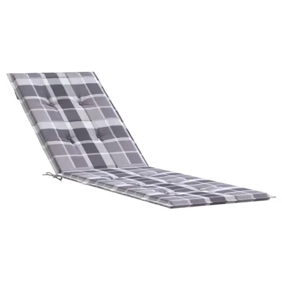Produktbild von vidaXL Liegestuhl-Auflage Grau Karomuster (75+105)x50x4 cm