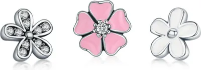 Produktbild von Pandora Blumen-Halskette mit Anhängern, Silber S925