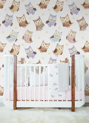 Produktbild von Coloray Fototapete 250x104 cm Latextapete Magicstick - Eulen Fairy Tale Pastell