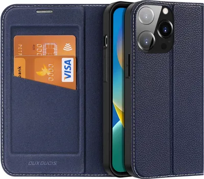Produktbild von Dux Ducis Skin X2 Case Für Iphone 14 Pro Case Mit Magnetischer Klappe Blau