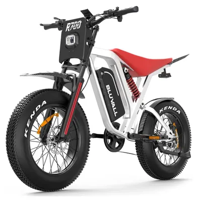 Obrázok produktu pre Elektrické bicykel – Fatbike – Motor 1500 W – Batéria 52 V, 25 Ah – Pneumatiky šírky 51 cm (20 palcov) – Hydraulické kotúčové brzdy – Dvojité odpruženie – Červená farba