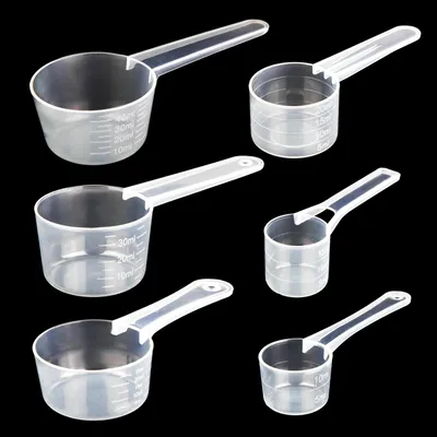 Messlöffel-Set 6-teilig, 5–25 g, transparent mit Skala