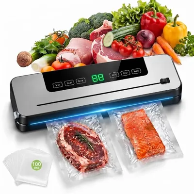 Vakuumiergerät 5-in-1 mit 100 Beuteln, Schneidefunktion, 120 W