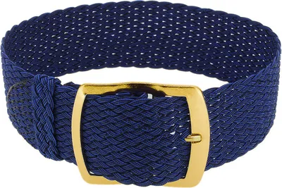 Produktbild von Minott Ersatzband mit Dornschließe | Perlon in blau geflochten 32992, Stegbreite:24mm, Schließe:Gelbgolden