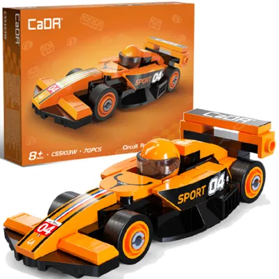 Produktbild von Cada Bauklötze Circuit Racing Car Orange 70 Stück