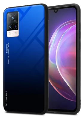 Zdjęcie produktu dla Etui Cadorabo do Vivo V21 4G / 5G z czarną osłoną na telefon komórkowy Etui z TPU Etui ze szkła hartowanego