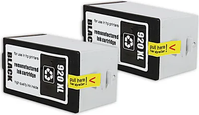 Produktbild von HP 920XL, Hohe (XL-) Ausbeute, Schwarz, Tinte auf Pigmentbasis, 2 Stück(e), 1200 Seiten, Multipack