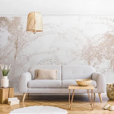 Produktbild von Fototapete Blumen - Vliestapete - Bildtapete UV-beständig Gräser beige Landhaus Wandtapete geruchsfrei