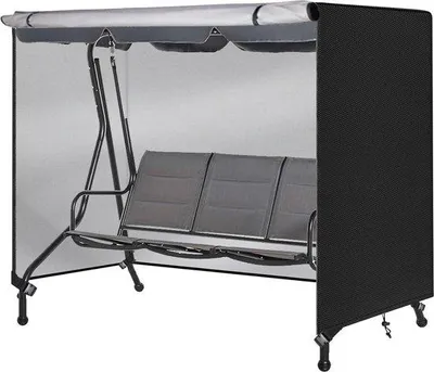 Produktbild von Schwimmreise-Abdeckung für Schaukelstuhl - schützende Hülle mit Seil und verstellbaren Schnallen - 220 x 150 x 170 cm - schwarz