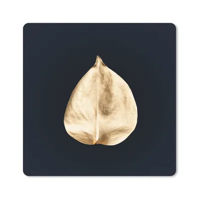 Produktbild von MuchoWow® Mauspad Mousepad Blätter - Schwarz und Gold - Schwarz - Gold - Luxus 20x20 cm - Mousepads - Maus Mat - Pad - Mausunterlage - Desk Mat - Bureauartikeln