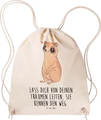 Produktbild von Mr. & Mrs. Panda Jutebeutel Plumplori Glücklich - Transparent - Geschenk, Lustige Sprüche, Sportbeutel, Glück, wander rucksack, leichter, Niedlich, Säckchen, Turnbeutel