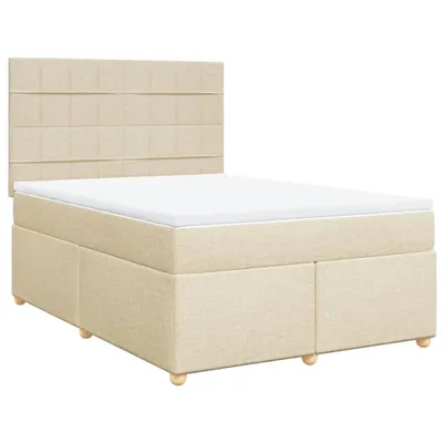 Produktbild von Boxspringbett mit Matratze Creme 160x200 cm Stoff