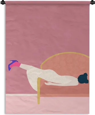 Produktbild von MuchoWow® Wandteppich Wandbehang Vintage - Frauen - Pastell 60x80 cm Tapisserie Dekoration Wandtuch - Decke - Wandtücher - Wohne
