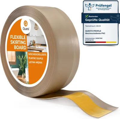 Immagine prodotto di QUEST Strisce per pavimenti in PVC 50x20mm, 25m, Strisce autoadesive per pavimenti, per tutti i tipi di superfici, beige