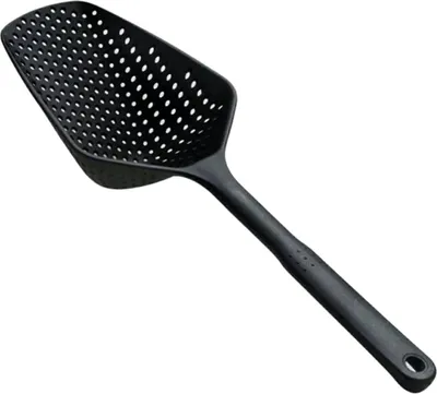 Image de Cuillère de cuisine avec passoire - 34 cm noir