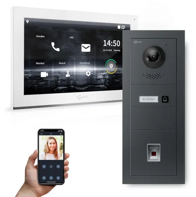 Produktbild von GOLIATH PRO IP Gegensprechanlage | Anthrazit | 1-Fam | 10" HD | Fingerprint | Unterputz | 180°