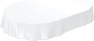 Produktbild von Tischdecke Wachstuch PVC abwaschbar Einfarbig Weiß Oval 180x140cm Band