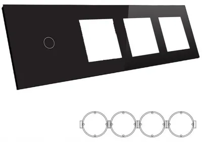 Produktbild von B-LINE Touch Panel Glas Schwarz 1-fach mit 3 Steckdosen