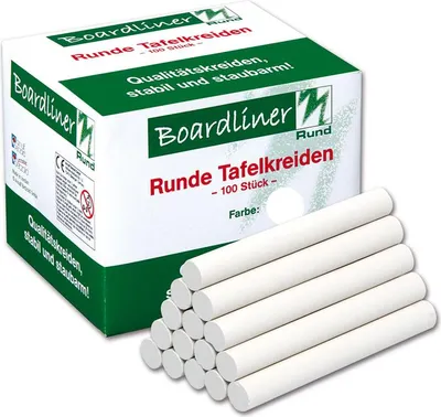 Produktbild von Boardliner Kreide, Farbe: weiß, Setgröße: 100 Stück, Form: rund