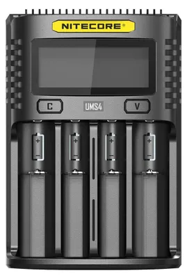 Produktbild von Nitecore UMS4, Lithium-Eisen-Phosphat (LiFePO4), Lithium-Ion (Li-Ion), Nickel-Cadmium (NiCd), Nickel-Metallhydrid..., AA, AAA, AAAA, C, D